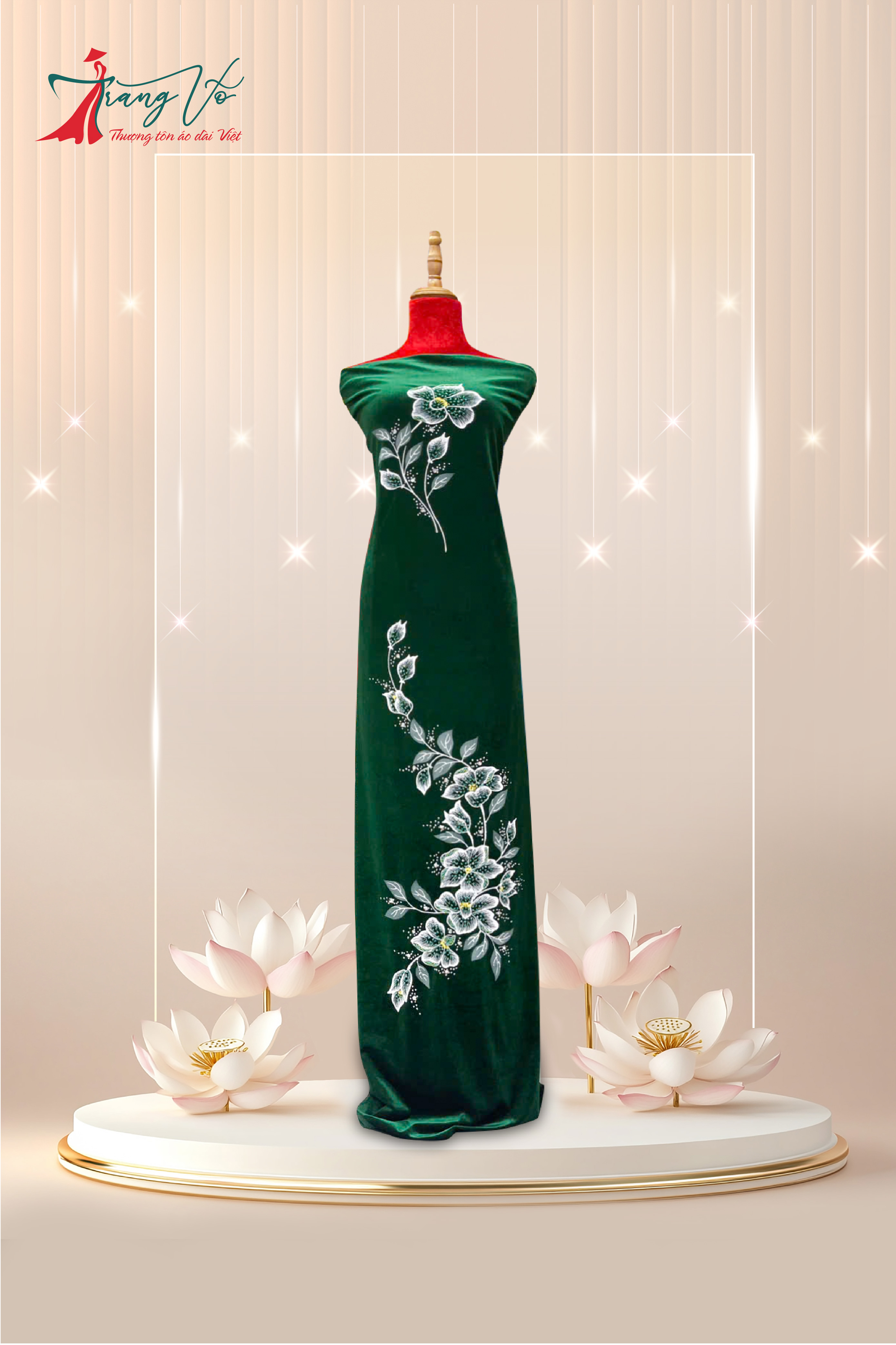 NHUNG THUN VẼ HOA TINH TẾ KẾT PHA LÊ XANH LÁ #29102410
